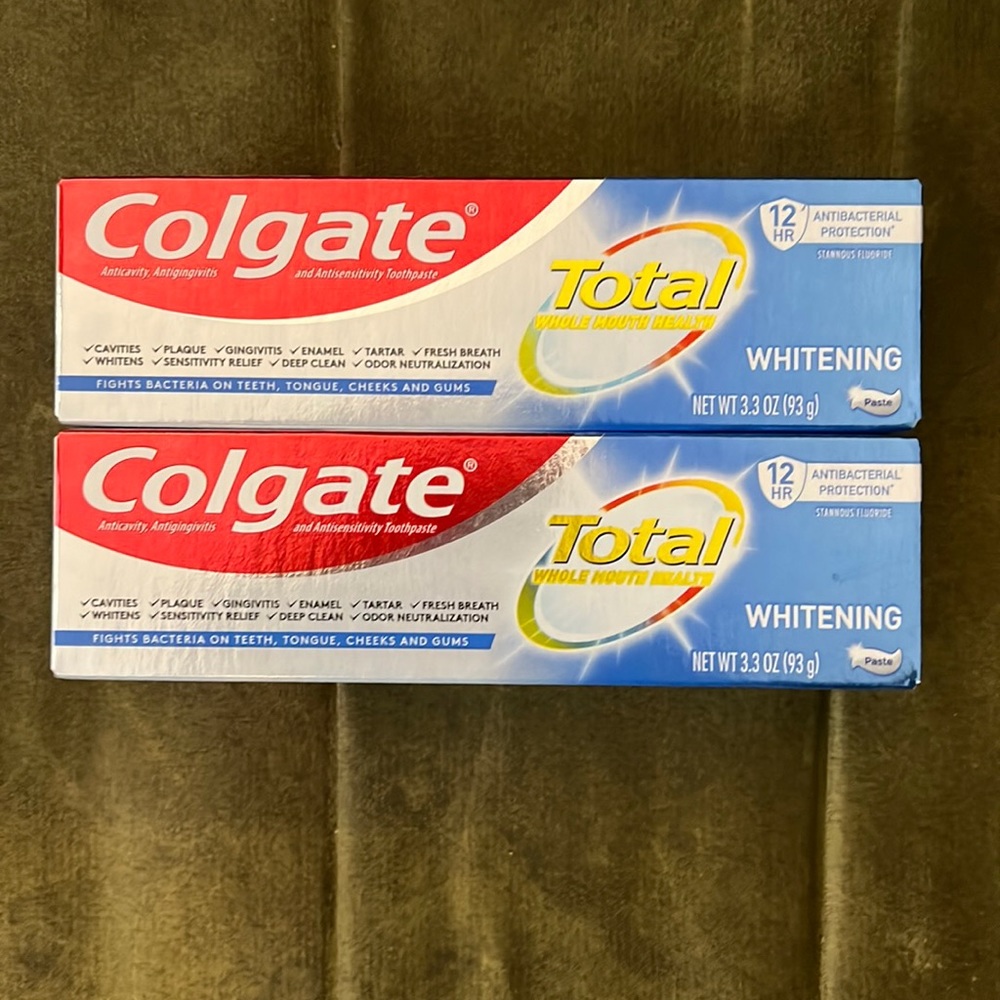 2 Colgate Total Whitening Paste Toothpaste 3.3 Oz.